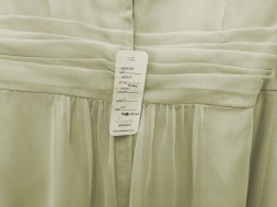 Bridesmaid dress in pale green chiffon size 12 - close up of back